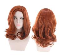 WOONEKY Medium Long Curly Wig for Women Brown Wavy Cosplay Wig Heat Resistant Synthetic Hair for Daily Wear and Costume Parties