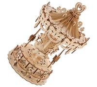 WOONEKY Merry Go Round Wooden Puzzle Creative Self Assembling Jigsaw for Educational DIY Craft for Family Fun Enhance Creativity Imagination for All Ages