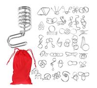 WOONEKY Metal Brain Teaser Puzzle with Storage Bag Educational Disentanglement Teaser for Adults and Lightweight Sensory for Analytical Thinking Iq Development and Stress Relief