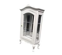 WOONEKY Mini Adornment Furniture Pure White Curved Top Cabinet for Dollhouse Realistic Miniature Living Room Accessory for Pretend Play and DIY Projects