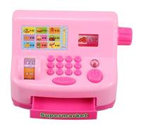 WOONEKY Mini Cash Register for Realistic Role Play Cognitive Learning Social Skills Development Portable Educational Cash Register Playset Pink for Indoor Outdoor Fun