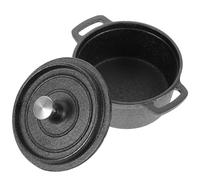 WOONEKY Mini Cast Iron Milk Pot Dual Handle Cooking Pot Suitable for Soup and Complementary Food Preparation