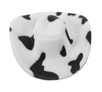 WOONEKY Mini Cowboy Hat for Dolls DIY Miniature Doll Hat Replacement Tiny Cow Print Cap Soft Comfortable Party Accessory for Dollhouse Decoration