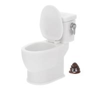 WOONEKY Mini Doll House Toilet Ornament with Flushing Sound Delicate Miniature Bathroom Furniture for Tiny Doll Play House Compact Lightweight Decorative Craft for Dollhouse Accessories