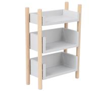 WOONEKY Mini Furniture Model Small House Ornament Sundries Shelf Nordic Style Miniature Storage Rack for Dollhouse Grey Compact Decorative Organizer