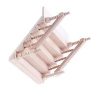 WOONEKY Mini Wooden Doll House Staircase Handrail Tiny Handrail Stair Model for Miniature Scene Decor Safe Non Fading Wood Material Dollhouse Furniture Accessory Gift