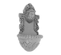 WOONEKY Miniature Pond Lion Head Mini House Wall Decor Models Mini Garden Decor Prop Fairytale Garden Accessories Dollhouse Accessories Grey Resin