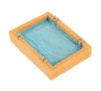 WOONEKY Miniature Resin Swimming Pool Model for Dollhouse Realistic Mini Swim Pool Furniture for Fairy Garden and Tabletop Decor Portable Beach Cake Topper Accessory for Summer DIY Scenes