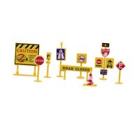 WOONEKY Miniature Traffic Barricades Educational Plaything for Interactive Road Sign for Traffic Scene Pretend Play Lightweight and Portable Model