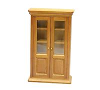 WOONEKY Miniature Vertical Bookcase Maroon Micro Scene Cabinet for Doll House Decor European Style Room Furniture Creative and Decorative Bookshelf Display