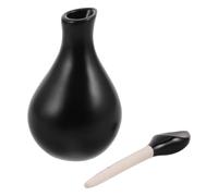 WOONEKY Ml Ceramic Essential Oil Bottle with Leaf Shape Lid, Vintage Black Porcelain Perfume Diffuser Container, Multipurpose and Portable for Spa and Beauty Salon Use