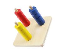 WOONEKY Montessori Early Educational Color Vertical Cylindrical Ring Stacking Plaything for Enhances Hand Eye Coordination Logical Thinking and Color Cognition Skills