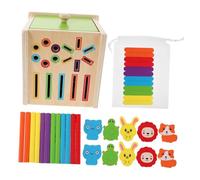 WOONEKY Montessori Wooden Color Sorting for Solid Wood Shape Puzzle Game Enhancing Hand-eye Coordination Visual Development Early Learning Skills