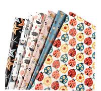 WOONEKY Multi-function Birthday Wrapping Paper Set with Cartoon Animal Prints, Glossy Coated Wrap Sheets for Valentine's Day and Birthday, Versatile Packaging Paper Roll for Party