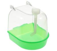 WOONEKY Multifunctional Caged Bird Bath Cage with Hole Covered Water Feeder Bath for Small Canaries Parrots Durable Promotes Healthy Bathing Habits