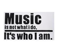 WOONEKY Music Wall Sticker Music is Not What I Do Black 56X31 CM Decal for Bedroom and Study Home Decor