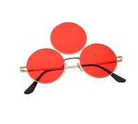 WOONEKY Novelty Three Circle Punk Sunglasses Retro Round Frame Stage Eyewear for Cosplay Party Adults Eye Catching Fashion Accessory for Street Photography and Festivals