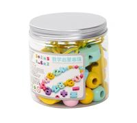 WOONEKY Number String Beads for - Educational Digital Counting Beads with Assorted Colors, 1 Jar Set for Early Learning and Fine Motor Skills Development