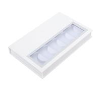 WOONEKY Open Window False Eyelash Storage Box Rectangular Lash Packaging Organizer for Personal Use Beauty Salons Durable Eyelash Book Lashes White