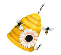 WOONEKY Outdoor Birdhouse Garden Decor Iron House Bird Nesting Box for Courtyard Park Bird Sleeping Box for Garden Features