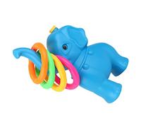 WOONEKY Outdoor Ring Toss with Blue Elephant Design Plastic Rings for Hand Eye Coordination Safe Indoor and Garden Game Fun Carnival and Party Activity for Boys