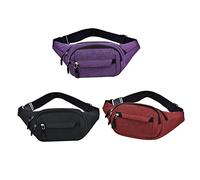 WOONEKY Pack Fashionable Waist Bag for Men Oxford Cloth Running Belt Sports Waist Bag Adjustable Belt Large Capacity for Phone Keys Essentials