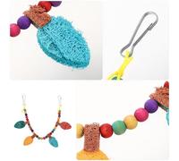 WOONEKY Parrot Chewing Swing Toy: Bird Cage Foraging Toy - Lovebirds Parakeets Brightly Colored Plaything Enhances Exploration Play Interest
