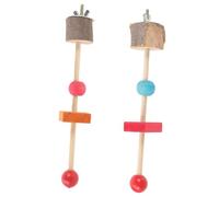 WOONEKY Parrot Stand Stick Toy Bird Perch for Cages Parrot Boredom Breaker Bird Accessories