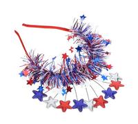 WOONEKY Patriotic Red White Blue Star Headband Independence Day Cosplay Headdress with Small Stars Festival Hair Accessory for American