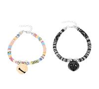 WOONEKY Pet Accessories Set 2pcs Ethnic Wind Bell Collars Cat Dog Kitten Puppy Adjustable Necklace
