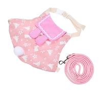 WOONEKY Pet Bunny Clothes with Harness Rope Sleeveless Rabbit Costume for Dwarf and Lop Rabbits Comfortable and Stylish Party Outfit for Photos and Special Occasions Pink S