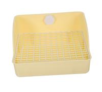 WOONEKY Pet Rabbit Toilet Large Square Chinchilla Potty Box Corner Bedding Hamster Litter Small Animal Litter Box Potty Trainer for Rabbits in White