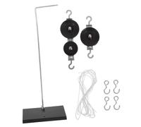 WOONEKY Physics Experiment Pulley Kit with Stable Base Stand Lightweight Portable Sheave Block for Classroom and Outdoor Science Demonstrations for Student Learning in Dynamics and
