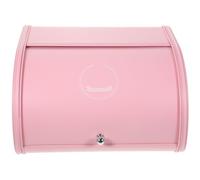 WOONEKY Pink Bread Box Roll Top, Metal Bread Box for Kitchen Countertop, Large Capacity, Keeps Bakery Items Fresh Longer Bin for Kitchen Countertop, Breadbox to Store Cookies, Bagels, Muffins