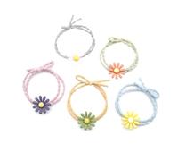 WOONEKY Pink Hair Bands for Girls Women 30pcs Daisy Hair Ties Ponytail Holders