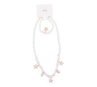 WOONEKY Pink Necklace and Bracelet Wrist Pendant Jewelry for Birthday Party Beach Daily Wear