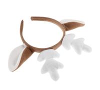 WOONEKY Plush Deer Antlers Headband for Women Elastic Fit Soft and Cozy Hair Accessory for Parties Weddings Festive Occasions Cute Reindeer Design