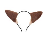 WOONEKY Plush Wolf Ears Headband for Women Cute Animal Ear Hair Accessory for Halloween Cosplay Spa Comfortable Unique Design for Fun Photos Practical Use