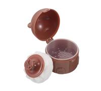 WOONEKY Portable Dusting Powder Container with Ergonomic Handle Puff Refillable Loose Powder Jar for Travel and Home Use Compact Puff Organizer for Even Face Application and Easy Cleaning