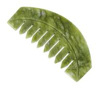 WOONEKY Portable Jade Scraping Massage Comb for Scalp Circulation and Fatigue Relief Ergonomic Natural Xiuyan Jade Body Massaging Tool with Smooth Rounded Edges Practical Facial and Hair