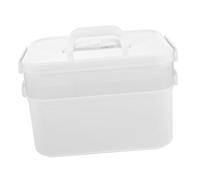 WOONEKY Portable Nail Art Tool Storage Box with Two Layers Convenient Handle Capacity for Manicure Supplies Elegant Design for Salon Home Use