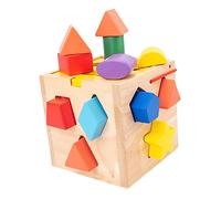 WOONEKY Portable Shape Matching Block Intelligence Box Geometric Sorting Natural Cognitive Game for Early Development and Interactive Play
