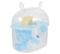 WOONEKY Portable Small Animal Carrier Cage for Hamsters Mice Ferrets Transparent Blue Sturdy Travel Cage with Plastic Construction Easy to Clean and Safe for Outdoor Use