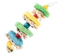 WOONEKY Practical Bird Chewing for Parakeets Cockatiel Foraging Wooden Swing Hanging Wear-resistant Texture Safe Cage Ornament