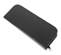 WOONEKY Professional Black Hairdressing Pouch Canvas PU Barber Handbag for Scissors with Comb Clips Storage Compact Salon Tool Bag for Hairdressers and Barbers