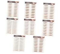 WOONEKY Realistic Eyebrow Stickers Set of 8 Waterproof Cosmetics Eyebrow Decals for Women