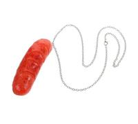 WOONEKY Realistic Hot Dog Pendant Necklace Funny Party Accessory for Couples Cool Disco Food Simulation Necklace for Daily Wear and Gatherings
