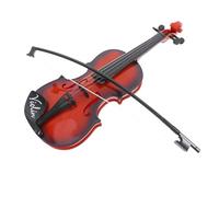 WOONEKY Realistic Wood Grain Violin with Playable Strings for Beginners Musical Instrument for Learning Rhythm and Sound Development Brown Simulated Violin Model