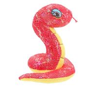 WOONEKY Red Sequin Plush Snake Soft Stuffed Animal Model for Birthday Gift Realistic Decorative Plush Decor and Prank Prop for Halloween Party Role Play