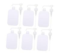 WOONEKY Refillable Pump Bottles Labour-saving Design 500ml with Long Nozzles 6pcs White Abs Hand Dispensers Easy to Carry for Hairdressing and Daily Use
